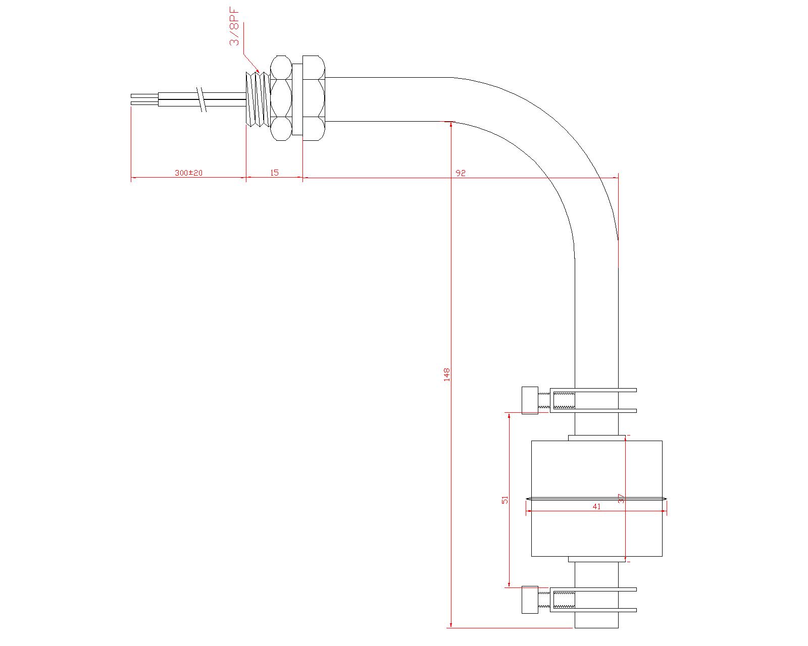 SUS 304 stainless steel Float level switch LS-S2A41 with side ...